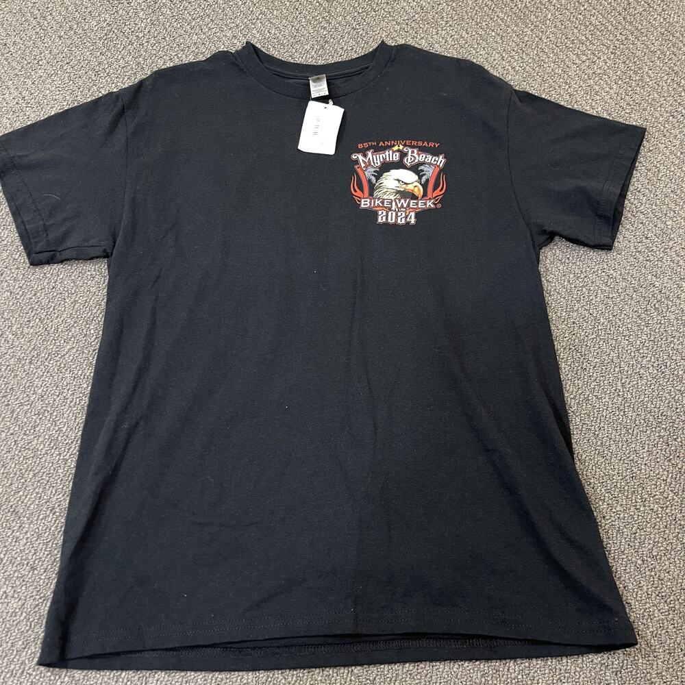 Myrtle Beach Bike Week Shirt Mens Medium Black 85th Anniversary Eagle 2024 Tee